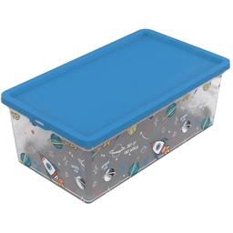 Коробка Qutu Light Box Space Fun, с крышкой, 5 л, 11.5х19х33.5 см, прозрачная (LIGHT BOX с/к SPACE FUN 5л.)