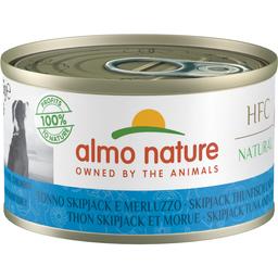 Влажный корм для собак Almo Nature HFC Dog Natural полосатый тунец и треска, 95 г