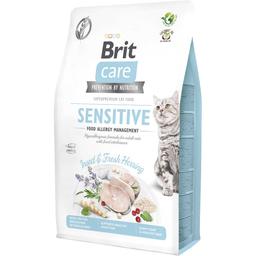 Сухой корм для кошек с чувствительным пищеварением Brit Care Cat GF Insect, с насекомыми и сельдью, 2 кг