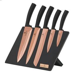 Набір ножів Berlinger Haus Metallic Line Rose Gold Edition, 6 предметів, чорний з рожевим (BH 2609)