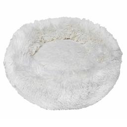 Лежак плюшевый для животных Milord Ponchik, круглый, размер XL, белый (VR01//7938)