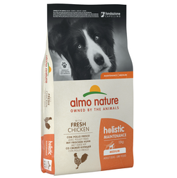 Сухой корм для взрослых собак средних пород Almo Nature Holistic Dog, M, со свежей курицей, 12 кг (744)