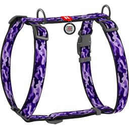 Шлея для собак Waudog Nylon Фиолетовый камо, H-образная, анатомическая, L (50-90х60-100х2,5 см), синий (5534)