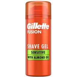 Гель для гоління Gillette Fusion для чутливої шкіри, з мигдальним маслом, 75 мл