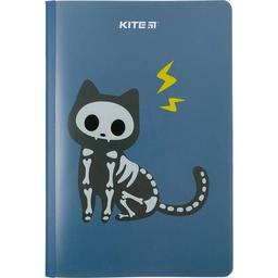 Блокнот для записів Kite Cat sceleton A5+ в клітинку 40 аркушів синій (K23-460-1)