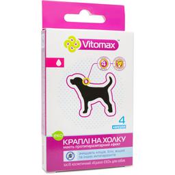 Эко-капли на холку Vitomax противопаразитарные для собак, 0.8 мл, 4 пипетки