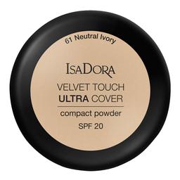 Компактна пудра для обличчя IsaDora Velvet Touch Ultra Cover SPF 20, відтінок 61 (Neutral Ivory), вага 7,5 г (551390)