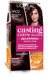Фарба-догляд для волосся без аміаку L'Oreal Paris Casting Creme Gloss, відтінок 4102 (Холодний каштан), 120 мл (AA008300)