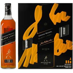 Виски Johnnie Walker Black label Blended Scotch Whisky, 40%, 0,7 л + 2 стакана