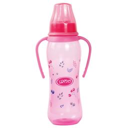 Бутылочка для кормления Lindo, изогнутая с ручками, 250 мл, розовый (Li 135 рож)