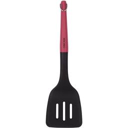 Лопатка с прорезями Oscar Chef, нейлон, 33,5 см, черная с розовым (OSR-5005/2)
