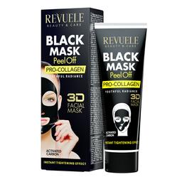 Черная маска-пленка для лица Revuele Peel Off Pro-Collagen с про-колагеном, 80 мл