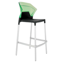 Барный стул Papatya Ego-S, зеленый с черным (4823044301973)