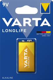 Батарейка Varta Longlife 6LR61 Bli 1 Alkaline, 1 шт. (4122101411)