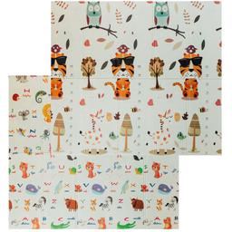 Дитячий килимок Poppet Тигреня в лісі та Світ тварин двосторонній складний 200х180x1 см (PP020-200)