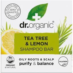 Твердий шампунь з екстрактом чайного дерева та лимона Dr. Organic 75 гр.