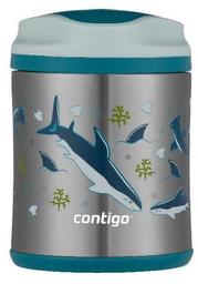 Термос детский для еды Contigo,300 мл, серебристый с рисунком акул (2136765)