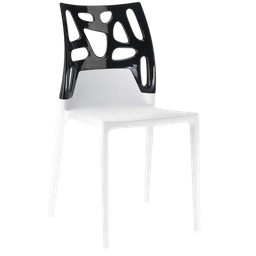 Стул Papatya Ego-Rock, белое сиденье, верх черный (388924)
