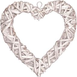 Декоративное украшение Yes! Fun Сердце 20 см ротанговое серебряное(974246)