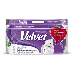 Туалетная бумага Velvet Лаванда, трехслойная, 8 рулонов