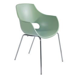Кресло Papatya Opal-ML PRO, ножки хром, резеда зеленый (911528)