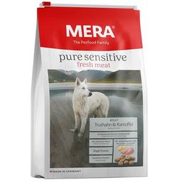 Сухий корм для дорослих активних собак з чутливим травленням Mera Pure Sensitive Fresh Meat, зі свіжим м'ясом індички та картоплею, 12,5 кг (57150)
