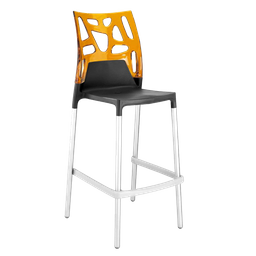 Барный стул Papatya Ego-Rock, антрацит с оранжевым (431682)
