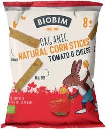 Снеки органічні Biobim Пафи кукурудзяні з томатом та сиром, 25 г