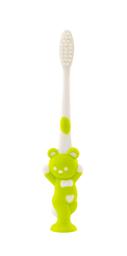 Зубная щетка с присоской Baby Team, салатовый (7202_медвежонок)
