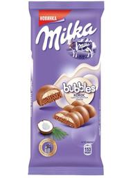 Шоколад молочный Milka Bubbles пористый с кокосом, 97 г (734372)