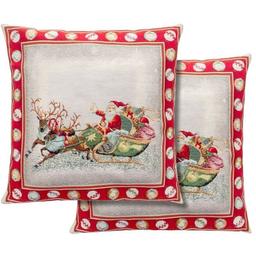 Наволочка Lefard Home Textile White Noel гобеленовая, 45х45 см (716-068)