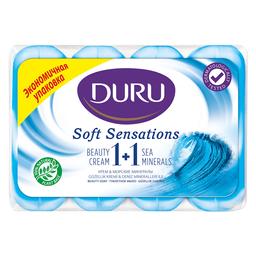 Мыло Duru 1+1 Soft Sensations Морские минералы с увлажняющим кремом, 4 шт. по 80 г