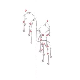 Веточка декоративная Yes! Fun Кристаллы-капли Бусы розовые 60 см розовая (973918)