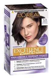 Стойкая крем-краска для волос L'Oreal Paris Excellence Cool Creme, тон 5.11 (ультрапепельный светло-каштановый), 192 мл (A169500)