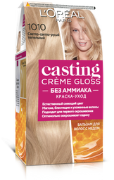 Краска-уход для волос без аммиака L'Oreal Paris Casting Creme Gloss, тон 1010 (Светло-светло-русый пепельный), 120 мл (A5777076)
