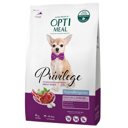 Сухой корм для собак Optimeal гипоаллергенный, для миниатюрных и малых пород, ягненок и рис, 4 кг (B1760901)