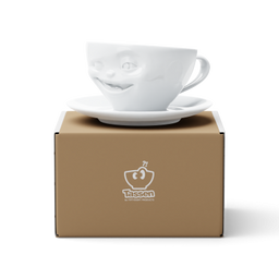 Чашка з блюдцем Tassen для кави Підморгуюче обличчя, біла, 200 мл (TASS14801/TA)
