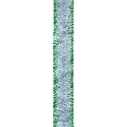 Мишура Novogod'ko 5 см 2 м серебро с зелеными кончиками (980392)