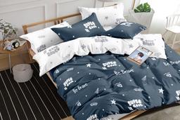 Комплект постельного белья Ecotton, твил-сатин, двуспальный, 210х175 см, синий (22752)