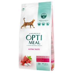 Сухий корм для котів Optimeal, телятина, 10 кг (B1830501)