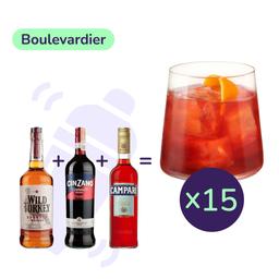 Коктейль Boulevardier (набор ингредиентов) х15 на основе Wild Turkey