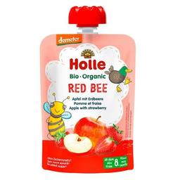 Пюре Holle Red Bee, с яблоком и клубникой, 100 г