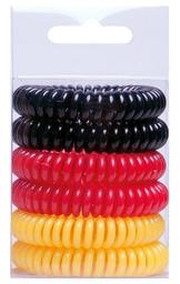 Набор резинок для волос Titania Аnti Ziep, черный, красный, желтый, 6 шт. (7917-WM1 BOX)