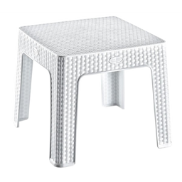 Столик кофейный Irak Plastik под ротанг, 45х45 см, белый (HS700)
