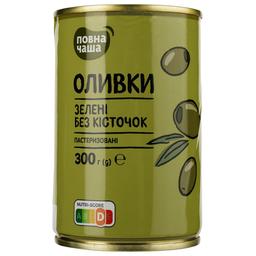 Оливки Повна Чаша зелені без кісточки пастеризовані 300 г (490848)