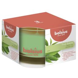 Свічка Bolsius True scents у склі Зелений чай, 9х6,3 см, зелений (170443)