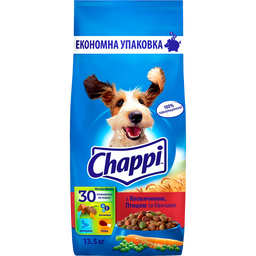 Сухой корм Chappi для взрослых собак с говядиной, птицей и овощами, 13,5 кг