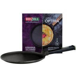 Блинница Brizoll Optima-Black чугунная, с ручкой, 24х1,5 см (O2415-P1)