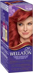 Стійка крем-фарба для волосся Wellaton, відтінок 77/44 (червоний вулкан), 110 мл