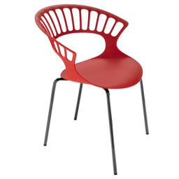 Кресло Papatya Tiara, база катафорез, красный (4823052300241)